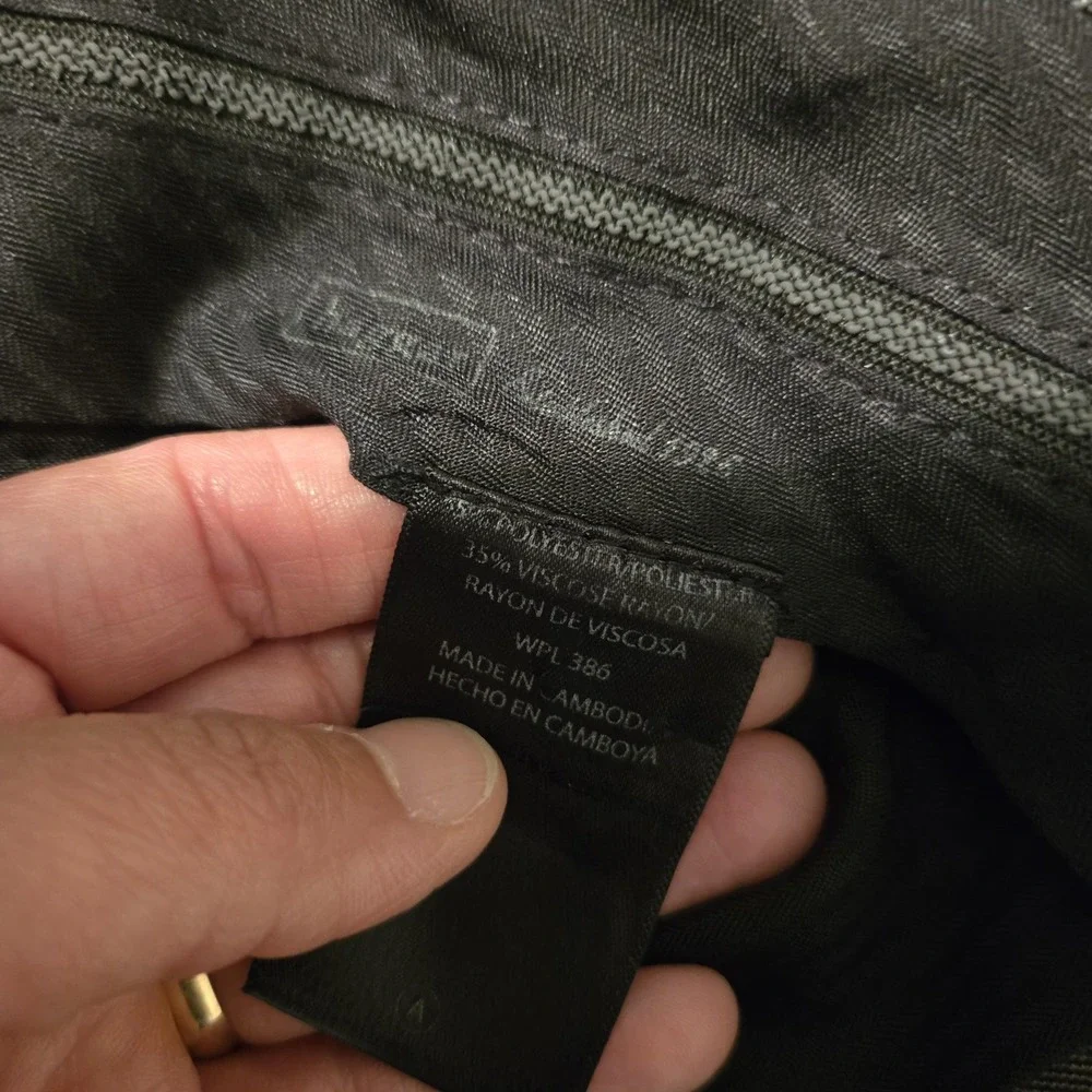 Haggar Pants Mens 38x29 Gray Dress Pleated Straight Leg Herringbone Cuffed‎
